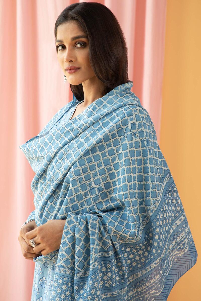 Nazma shuana block printed dupata for women
